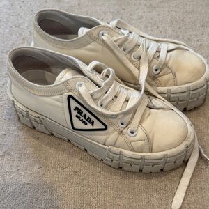 Prada Cream Chunky Sole Sneakers